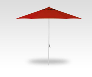 9′ jockey red push-button tilt umbrella – white frame