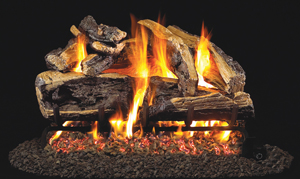 18 inch charred rugged split oak log set