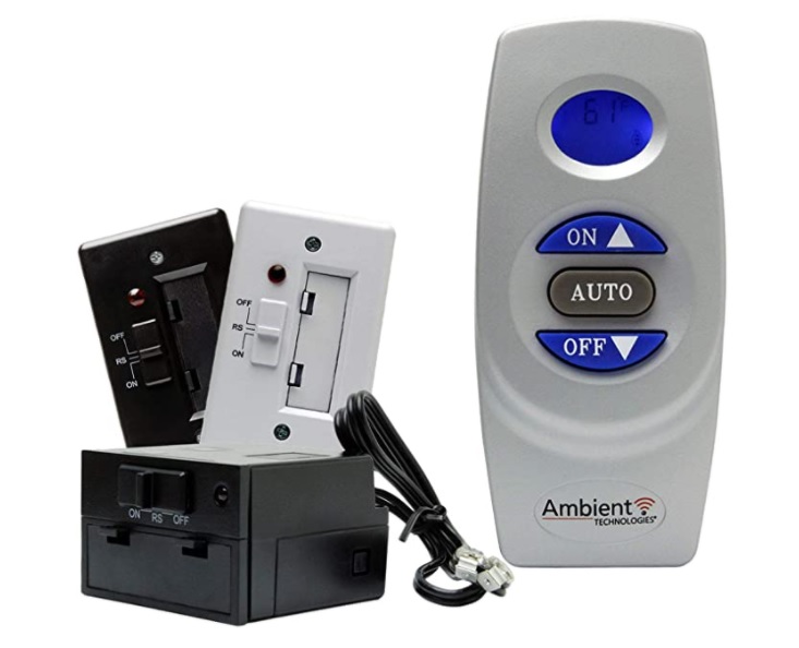 includes on/off thermostatic remote, transmitter and receiver product image