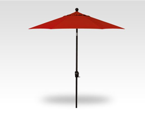 7.5′ jockey red push-button tilt umbrella – black frame