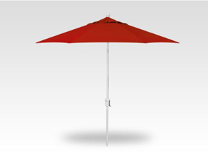 7.5 jockey red push-button tilt umbrella – white frame