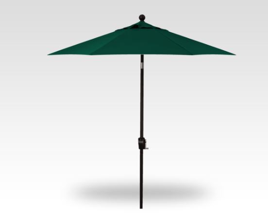 7.5′ forest green push-button tilt umbrella – black frame thumbnail image