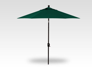 9′ forest green push-button tilt umbrella – bronze frame