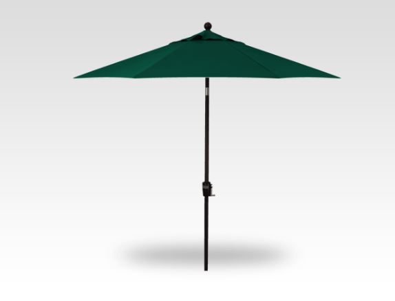 9′ forest green push-button tilt umbrella – black frame product image