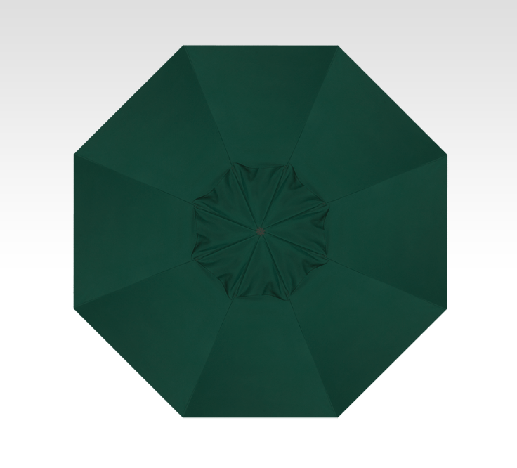 9′ forest green push-button tilt umbrella – white frame thumbnail image