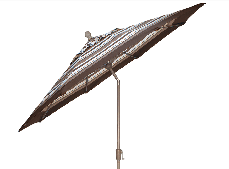 9 straw linen push-button tilt umbrella – bronze frame thumbnail image