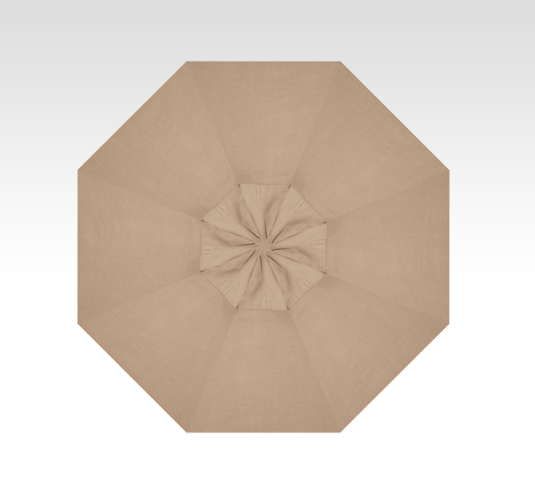 9′ heather beige push-button tilt umbrella – bronze frame thumbnail image