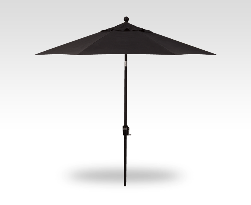 9' black push-button tilt umbrella - black frame