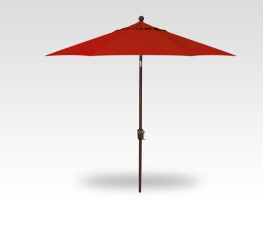9′ jockey red push-button tilt umbrella – bronze frame product image