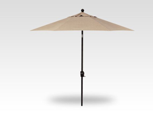 9′ dupione sand push-button tilt umbrella – black frame
