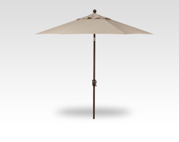 9′ antique beige push-button tilt umbrella – bronze frame product image