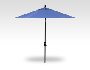 9′ sky blue push-button tilt umbrella – black frame