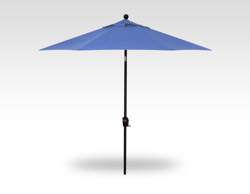 9′ sky blue push-button tilt umbrella – black frame thumbnail image