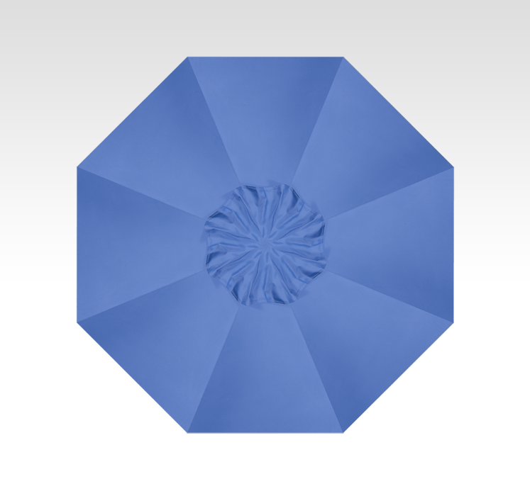 9′ sky blue push-button tilt umbrella – black frame thumbnail image