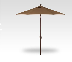 7.5′ cocoa push-button tilt umbrella – bronze frame