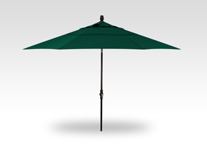 11′ forest green collar tilt umbrella – black frame