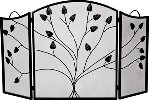 3 fold arched black screen with leaf design