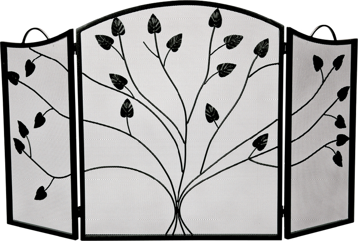 3 fold arched black screen with leaf design product image