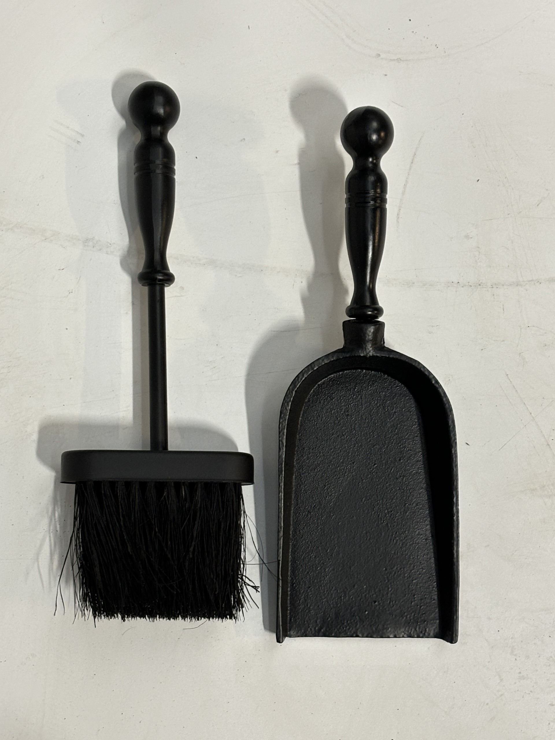 ash brush and shovel black steel and cast iron product image