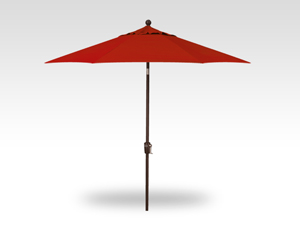 7.5′ jockey red push-button tilt umbrella – bronze frame
