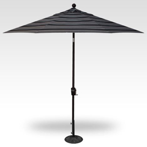 9′ granite stripe push-button tilt umbrella – black frame