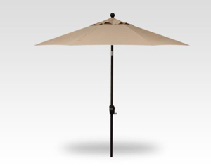 9′ heather beige push-button tilt umbrella – black frame