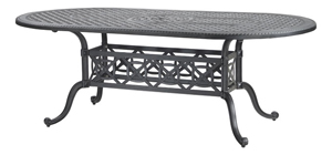 grand terrace 42 x 86 oval dining table – midnight gold