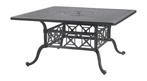 grand terrace 60 square dining table – midnight gold