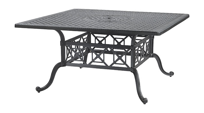 grand terrace 60 square dining table – midnight gold product image