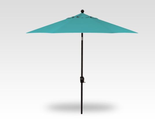 9′ aqua push-button tilt umbrella – black frame product image