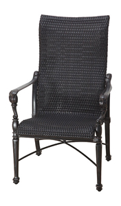 grand terrace woven dining chair – midnight gold