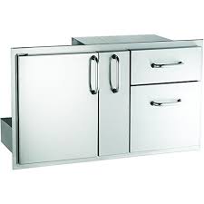 single access door with platter storage and double drawers