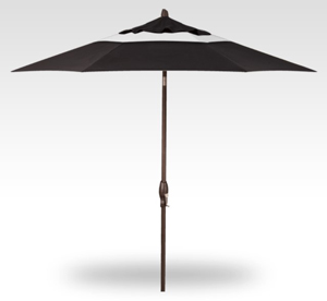 9 black and natural auto tilt umbrella – bronze frame