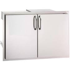 double doors with trash and dual drawers product image