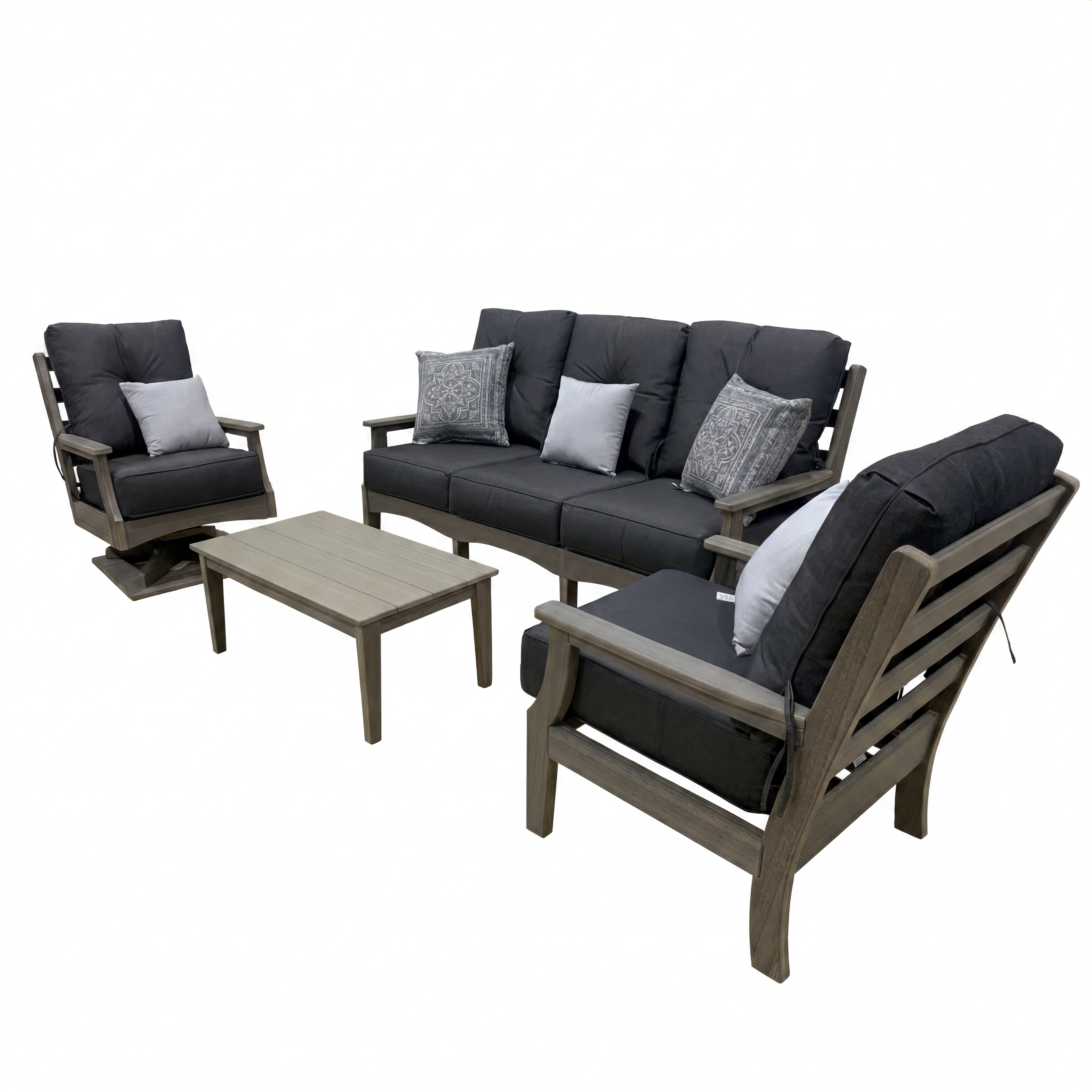 michael poly resin seating set-grey/ mica thumbnail image