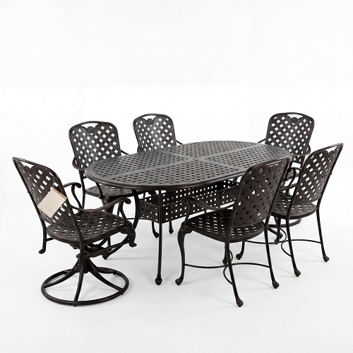 provance double lattice dining set-ancient earth