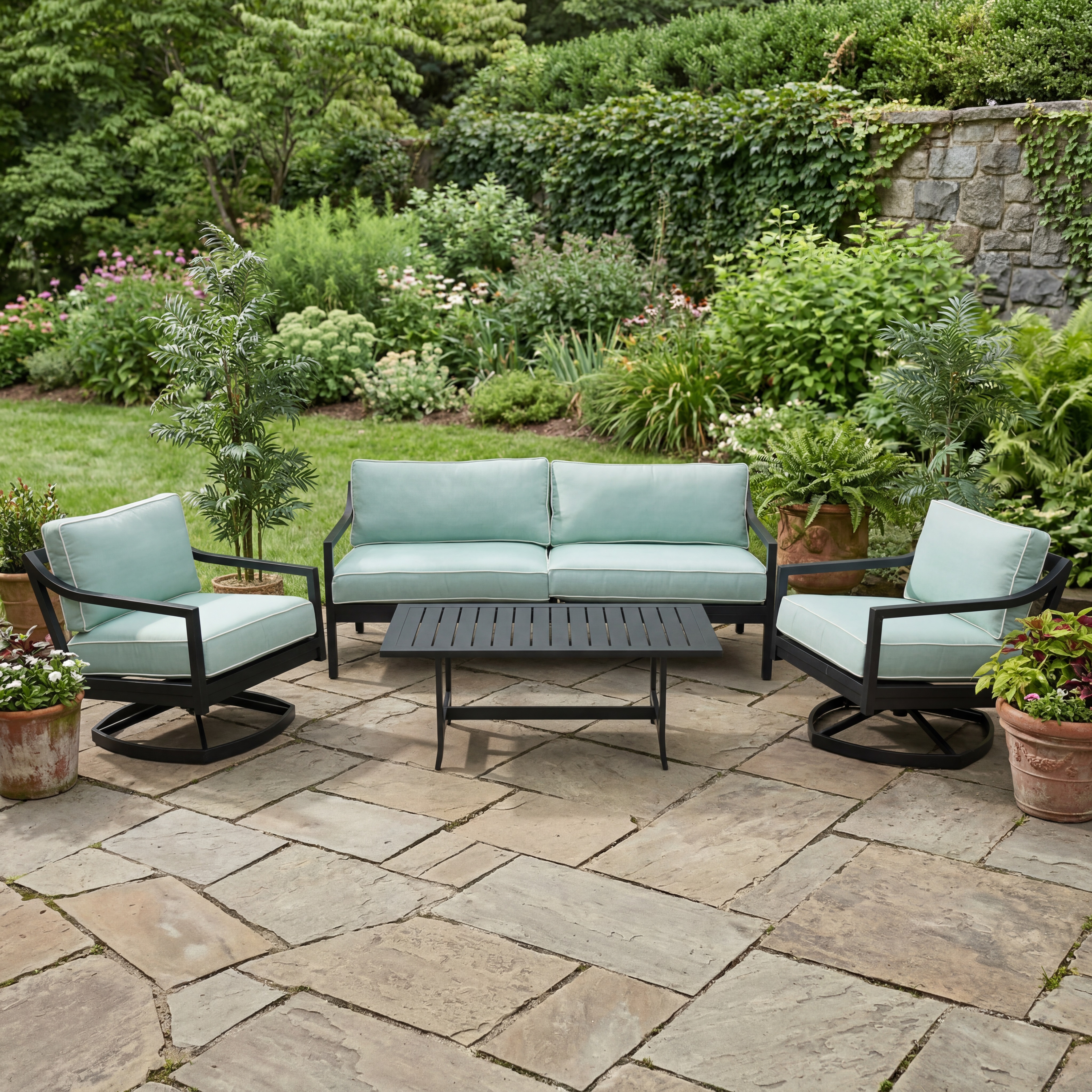 susanna seating set -texture black/ with storm snow welt thumbnail image