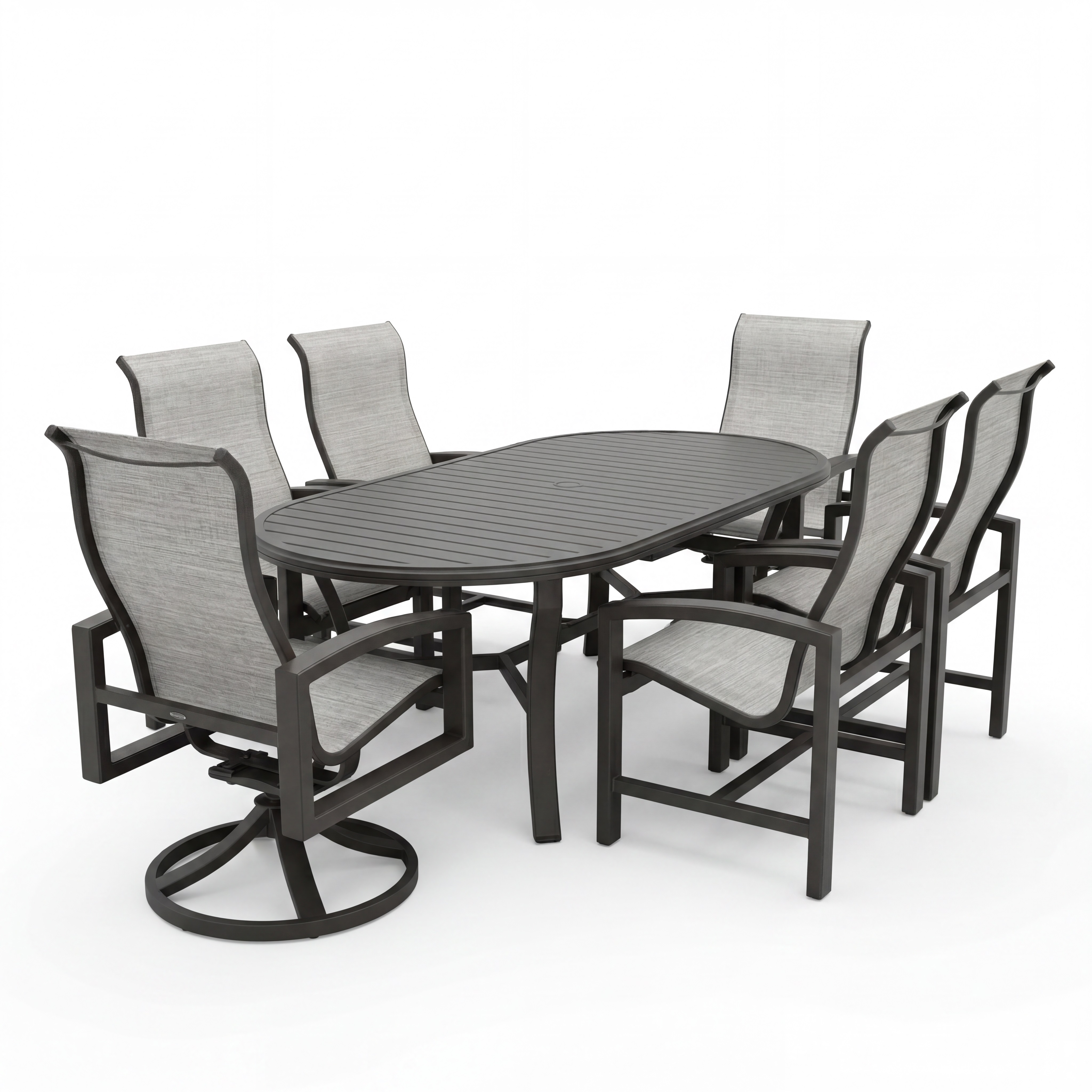 banchetto 84 x 42 oval dining set-graphite product image