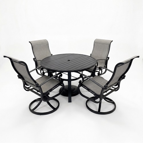 48 inch winston dining table and hanamint sling chairs