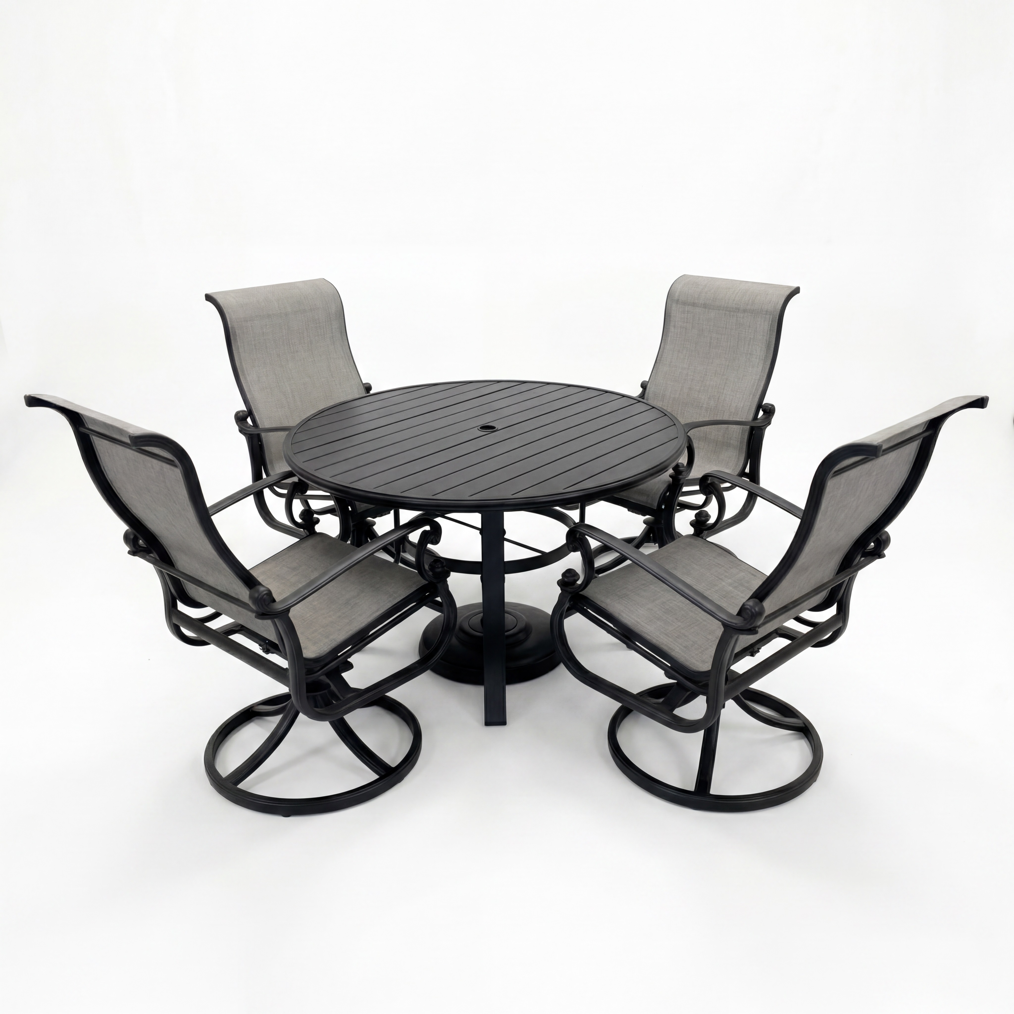 48 inch winston dining table and hanamint sling chairs product image