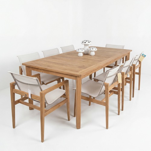 woodlawn teak dining set- natural teak finish
