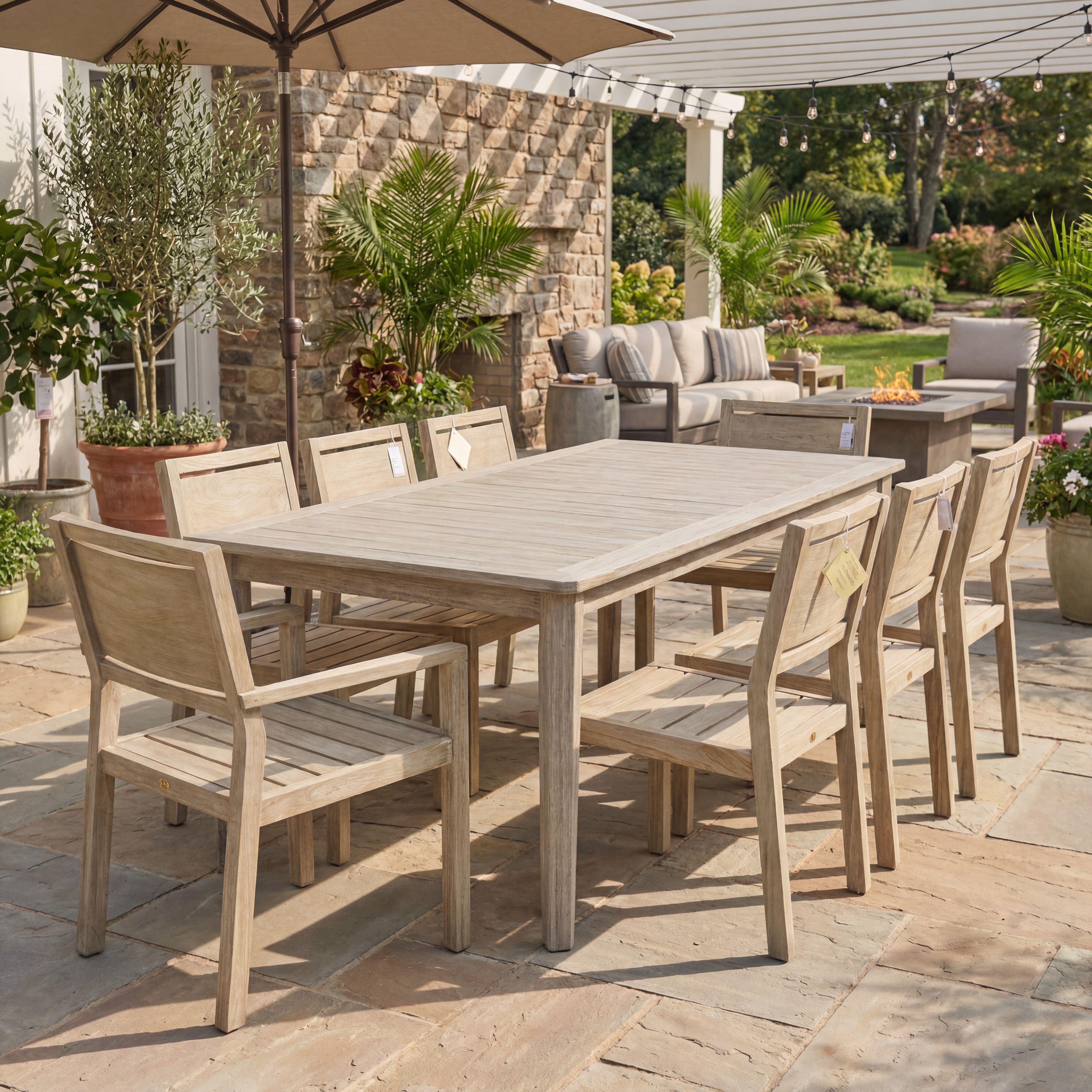 woodlawn oyster teak dining set thumbnail image