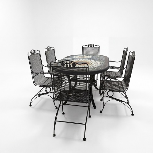 mosaic 72×42 oval dining set- florasol