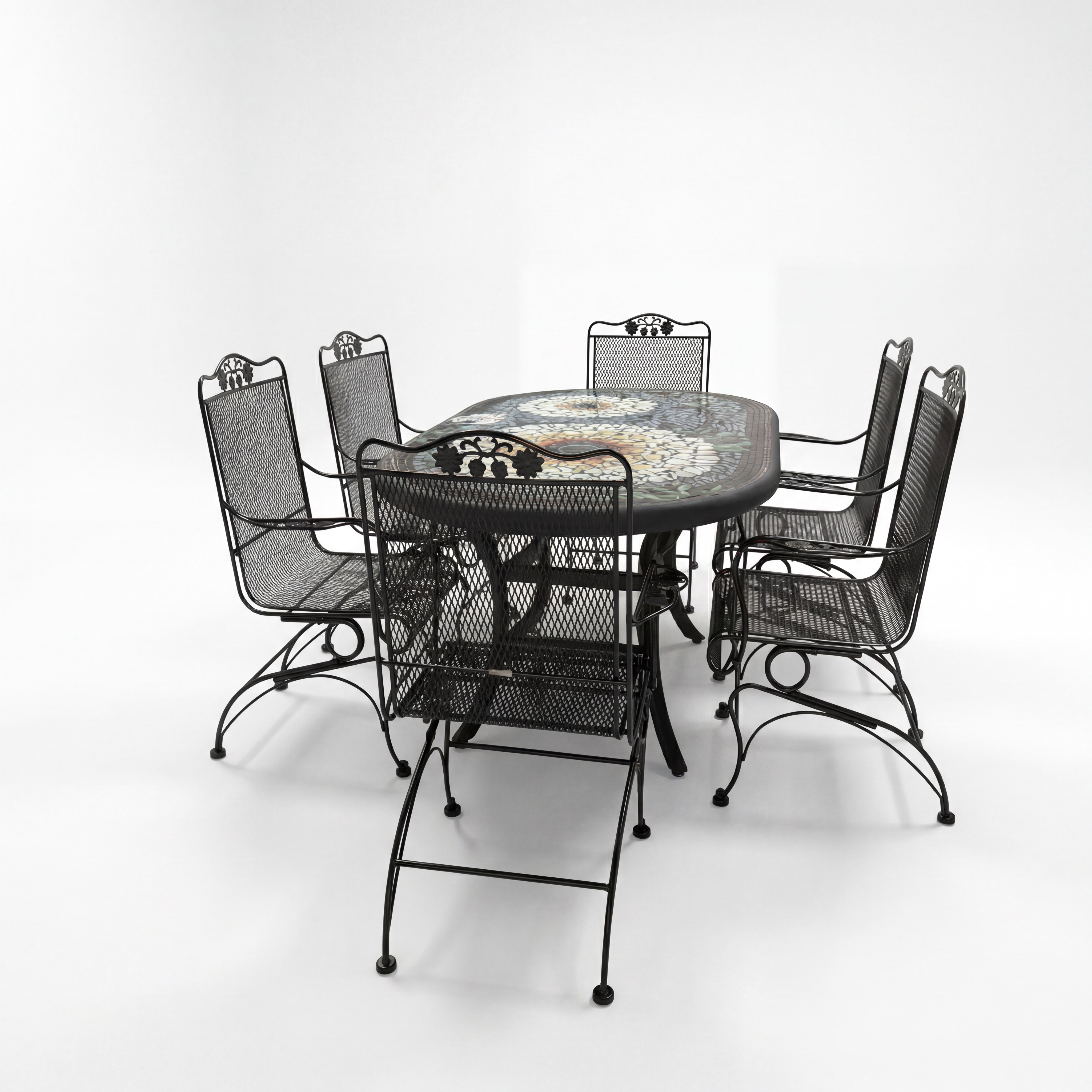 mosaic 72×42 oval dining set- florasol product image