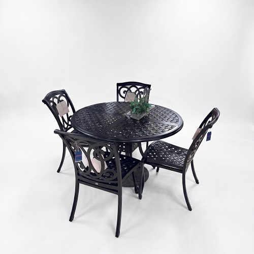 48″ round double lattice dining set- ancient earth