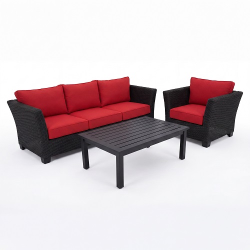 delray wicker seating set – black walnut / spectrum cherry