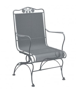 briarwood high-back coil spring chair – smooth black