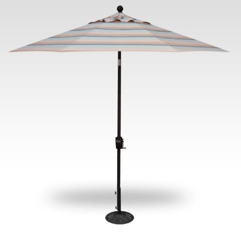 9′ petal stripe push-button tilt umbrella – black frame product image