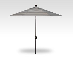 9′ milano beige stripe push-button tilt umbrella – black frame