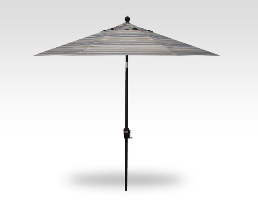 9′ milano beige stripe push-button tilt umbrella – black frame thumbnail image